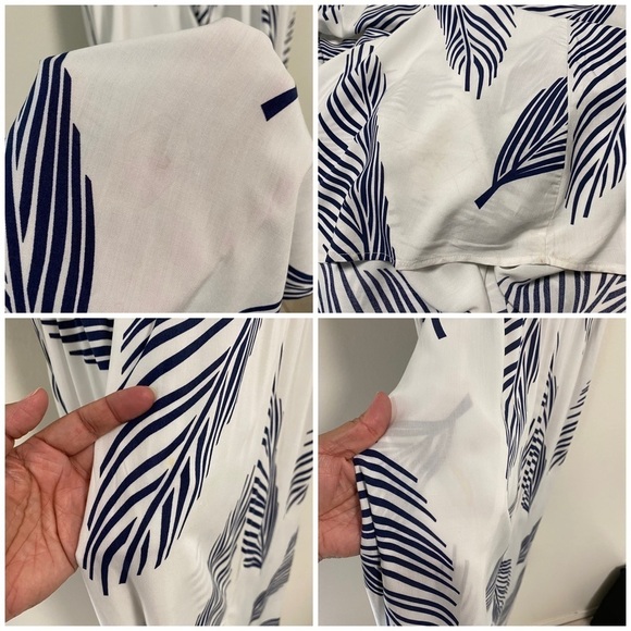 Lulus Dress Women’s Size Medium Sign of the Times Blue Leaf Print Maxi Dress - Picture 12 of 15